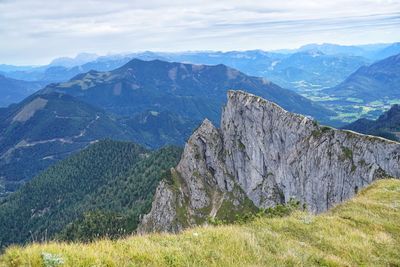 Scenic view of mountains against sky