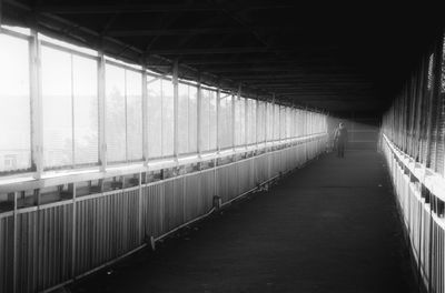 Empty corridor of bridge
