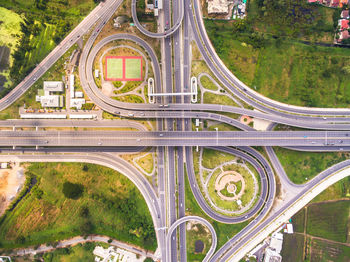 Directly above shot of highways in city