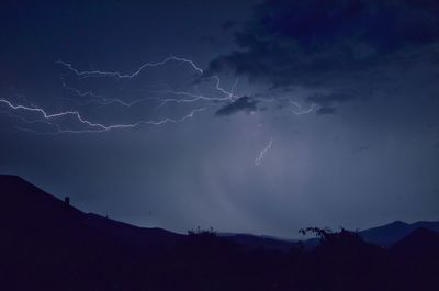 Low angle view of lightning in sky