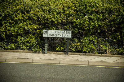 Information sign on tree