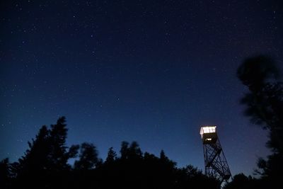  fire tower with starry night sky 