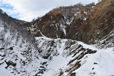 Snow covered mountain against sky