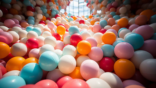 Full frame shot of multi colored balloons