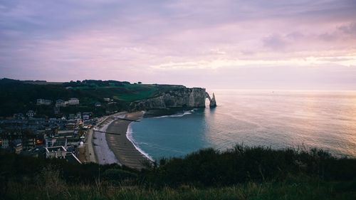 High angle view of sea