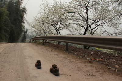 Shoes on dirt road