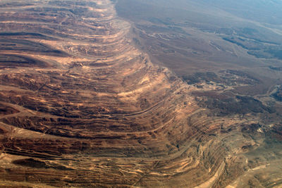 High angle view of dramatic landscape