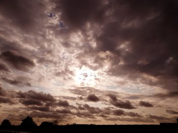 Low angle view of sky during sunset