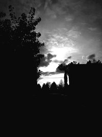 Silhouette trees against sky