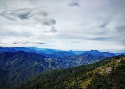 Scenic view of mountains against sky