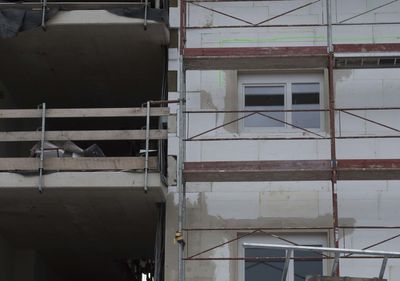 Low angle view of building under construction