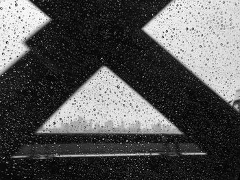 View of water drops on glass window