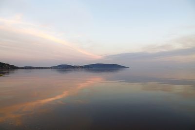 Scenic view of sea against sky at sunset