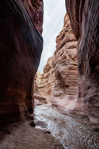 Low angle view of rock formations