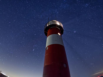 Low angle view of lighthouse against sky