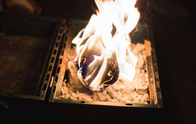 Close-up of burning candle