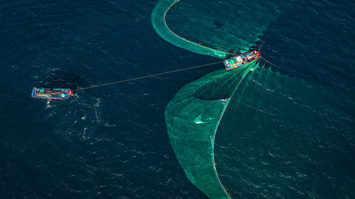 High angle view of sea