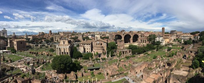 Panoramic view of townscape against sky