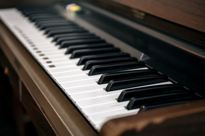 Close-up of piano keys