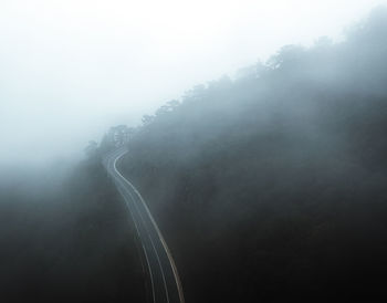 Foggy mountain road