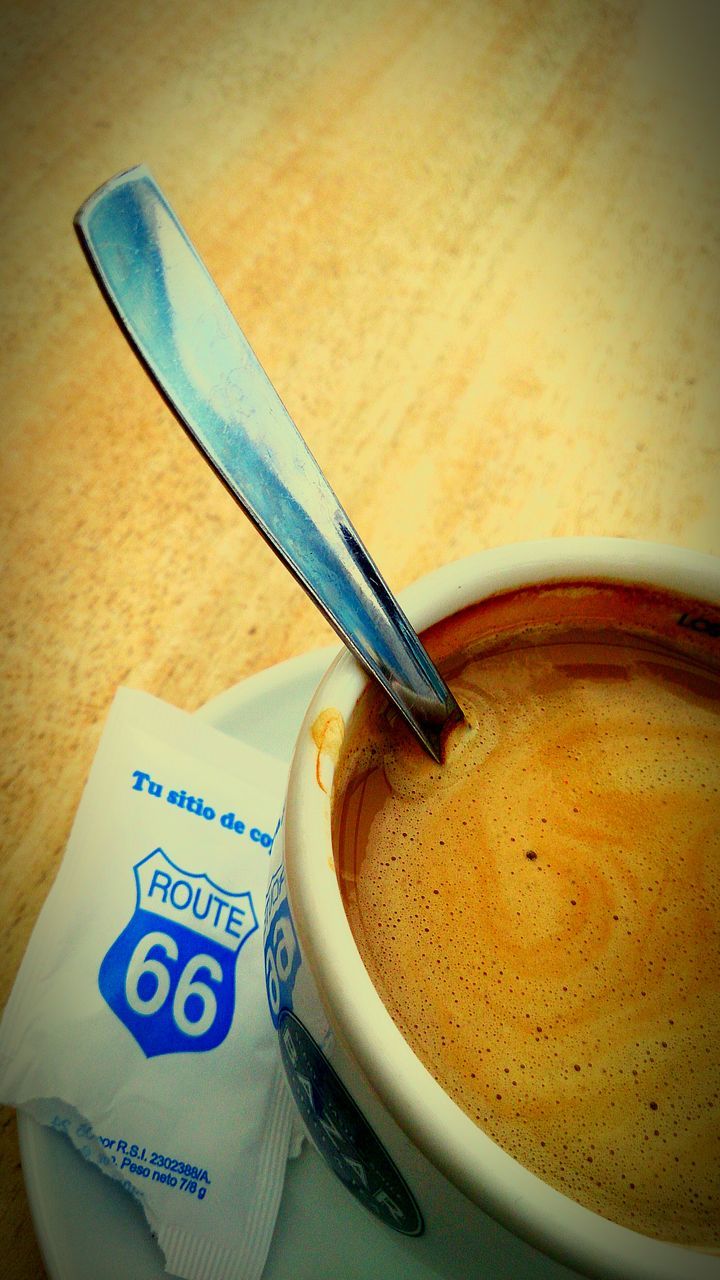 indoors, food and drink, still life, table, freshness, spoon, drink, food, refreshment, close-up, high angle view, coffee cup, fork, healthy eating, sweet food, plate, coffee, cup, coffee - drink, ready-to-eat