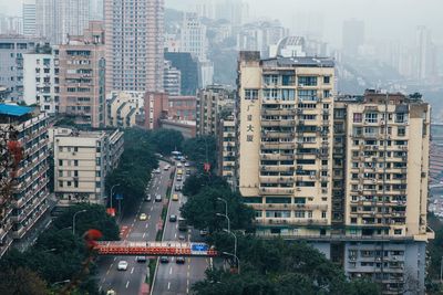 High angle view of cityscape