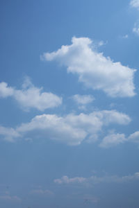 Low angle view of clouds in blue sky