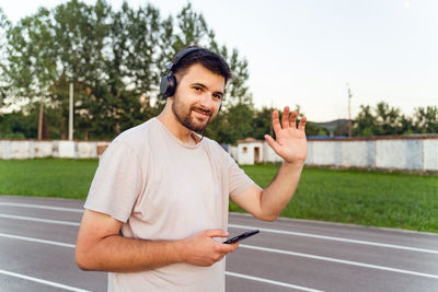 Young man using mobile phone