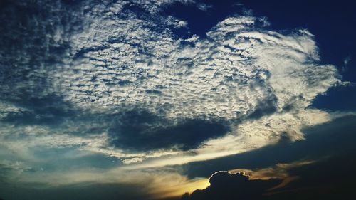 Low angle view of cloudy sky