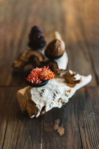 High angle view of fruits on table