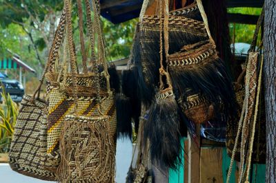 Traditional bags made by residents around the border of the country.