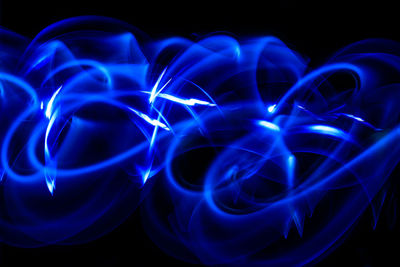 Light painting against blue background