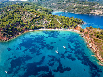 High angle view of beach