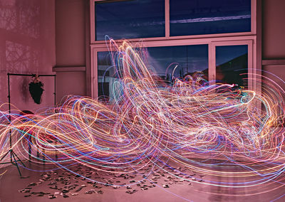 Close-up of light trails