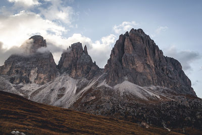 Scenic view of rocky mountains against sky