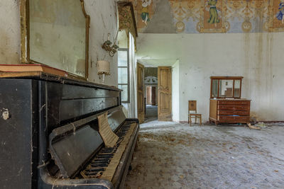 Interior of abandoned house