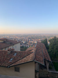 High angle view of townscape against sky