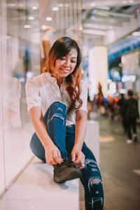 Portrait of a smiling young woman