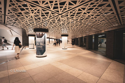 People walking in subway station