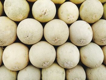 Full frame shot of muskmelons for sale in market