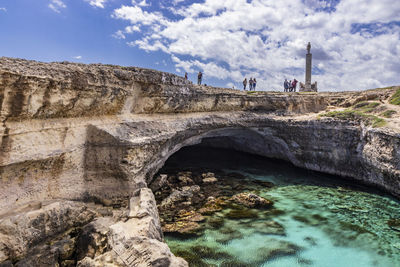 View of bridge against cloudy sky