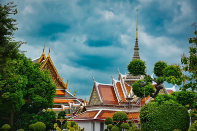 Panoramic view of temple building against sky