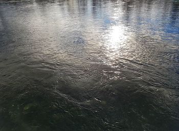 High angle view of rippled water