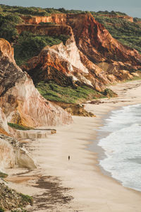 Scenic view of cliffs in arapuca  beach 