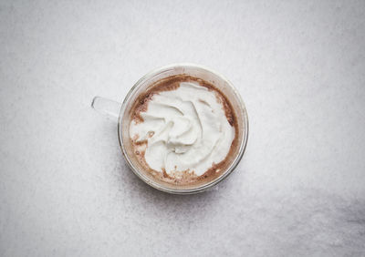 Directly above shot of coffee cup