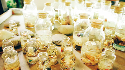 Close-up of bottles