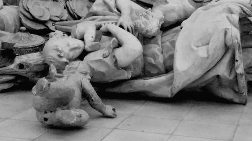 Close-up of animal sculpture on floor