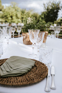 Place setting on table