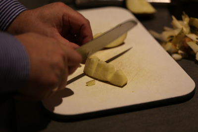 Close-up of hands working