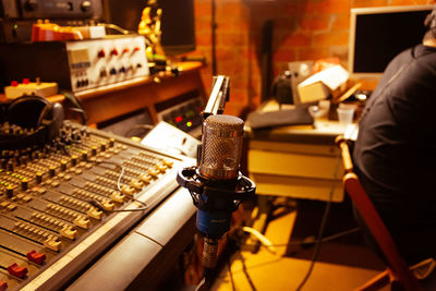 Close-up of microphone